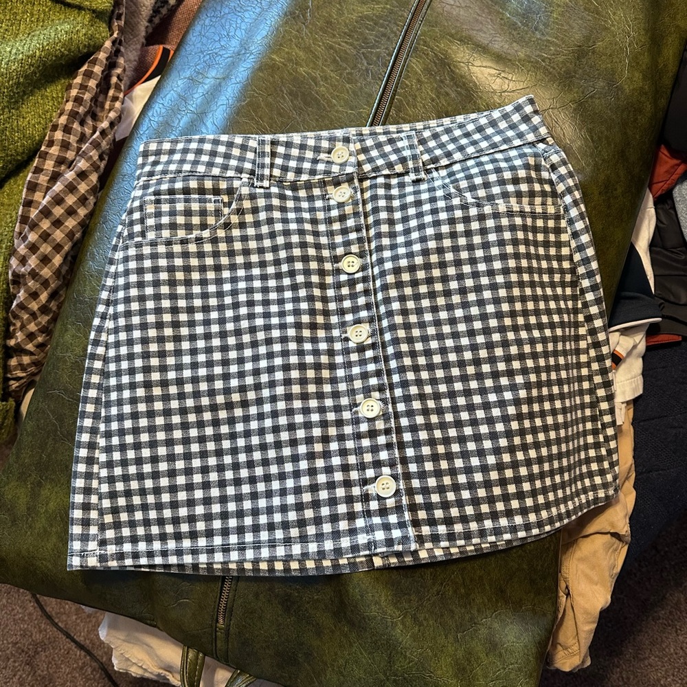 Reformation Bianca Gingham Mini Skirt